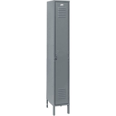 Penco 6181V-1-028-SU Vanguard Locker Pull Latch Single Tier 18x18x72 1 Door Assembled Gray