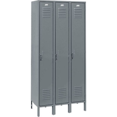 Penco 6181V-3-028KD Vanguard Locker Pull Latch Single Tier 18x18x72 3 Doors Unassembled Gray