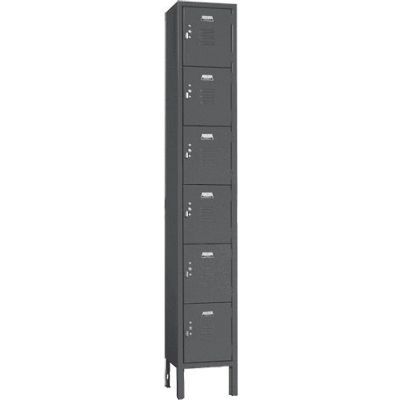 Penco 68191X028-KD VanGuard Locker Six Tier 12x12x12 6 Doors Ready To Assemble Gray
