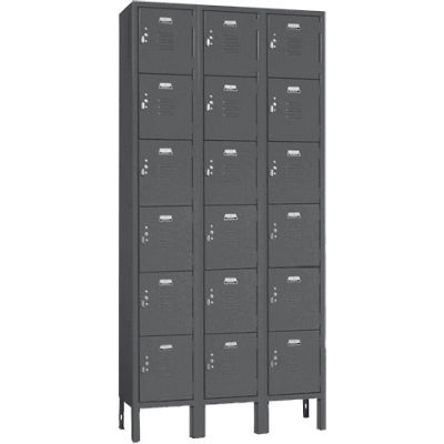 Penco 68203X028-KD VanGuard Locker Six Tier 12x15x12 18 Doors Ready To Assemble Gray