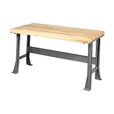 Global Industrial™ Extra Long Workbench w/ Maple Square Edge Top, 60"W x 30"D, Gray