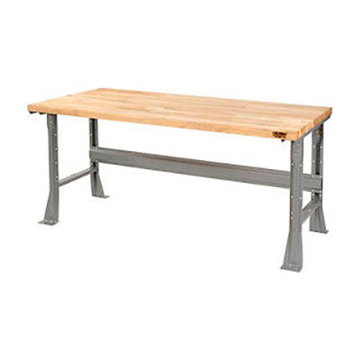 Global Industrial™ Extra Long Workbench w/ Maple Square Edge Top, 72"W x 36"D, Gray