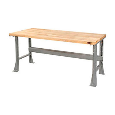 Global Industrial Extra Long Workbench w/ Maple Square Edge Top, 72"W x 36"D, Gray