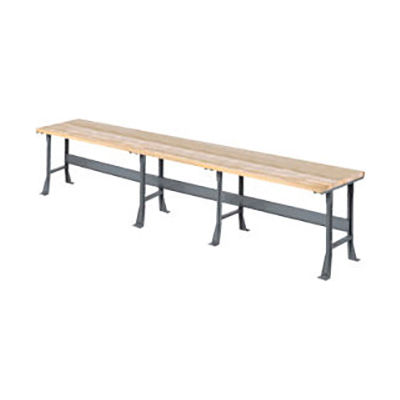 Global Industrial™ Extra Long Workbench w/ Maple Square Edge Top, 180"W x 30"D, Gray