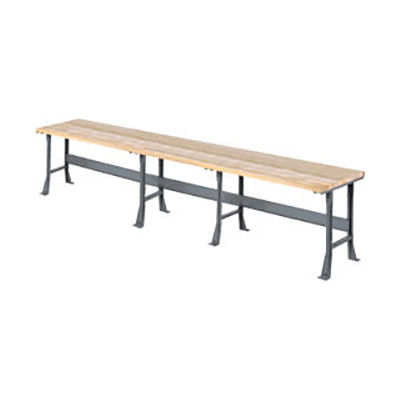 Global Industrial Extra Long Workbench w/ Maple Square Edge Top, 216"W x 30"D, Gray