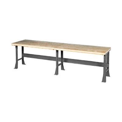 Global Industrial Extra Long Workbench w/ Shop Top Safety Edge, 120"W x 30"D, Gray
