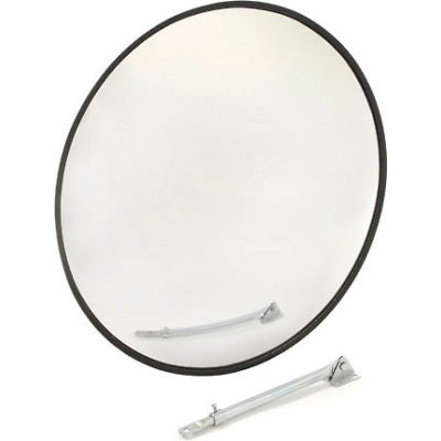 Round Glass Convex Mirror, Indoor, 18" Dia., 160° Viewing Angle