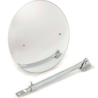 Round Acrylic Convex Mirror W/Plastic Back, Indoor, 18" Dia., 160° Viewing Angle