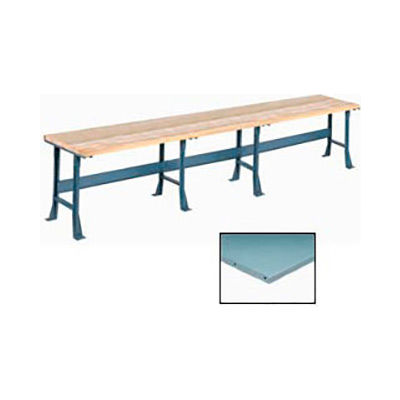 Global Industrial Production Workbench w/ Steel Square Edge Top, 180"W x 36"D, Gray