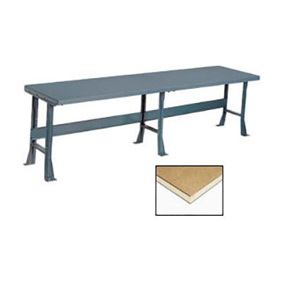 Global Industrial Production Workbench w/ Shop Top Square Edge, 144"W x 36"D, Gray