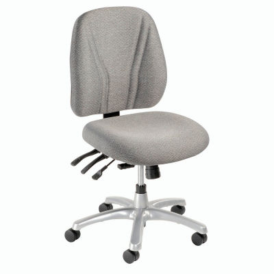 Interion® Multifunctional Office Chair - Fabric - Mid Back - Gray Seat Silver Base