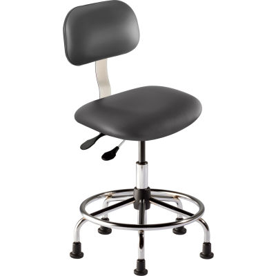 BioFit Operator Chair - Multifunctional Control - Height 21 - 28" Black Vinyl - Chrome Frame 