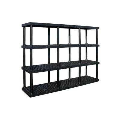 Structural Plastic Adjustable Vented Shelving, 96"W x 16"D x 72"H, Black