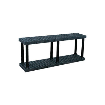 Structural Plastic Vented Shelving, 66"W x 16"D x 27"H, Black