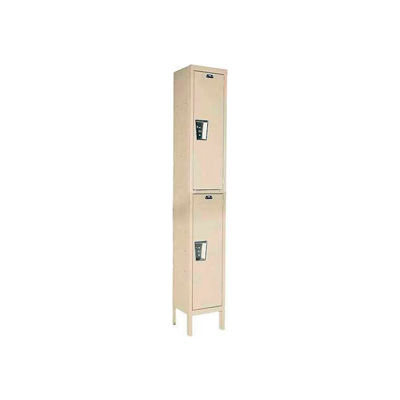 Hallowell UY1588-2 Maintenance-Free Quiet Locker Double 15x18x36 - 2 Door Ready To Assemble - Tan