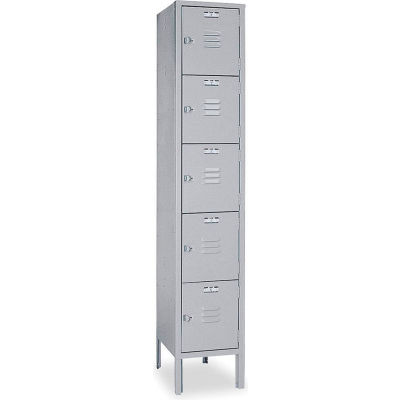 Lyon Five Tier 5 Door Steel Locker With Hasp Handle, 15