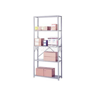 Lyon Steel Shelving 20 Gauge 36"Wx18"Dx84"H Open Clip Style 5 Shelf Gray Starter