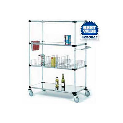 Nexel® Stainless Steel Shelf Truck 36x18x69 1200 Lb. Capacity with Brakes