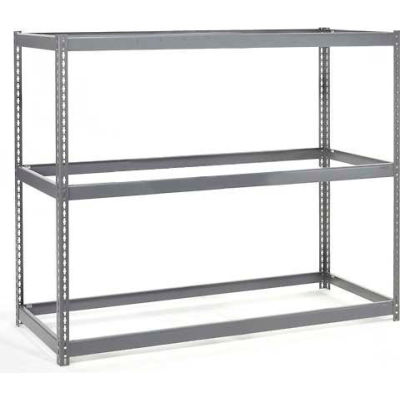 Global Industrial Wide Span Rack 48Wx36Dx60H, 3 Shelves No Deck 1200 Lb Cap. Per Level, Gray