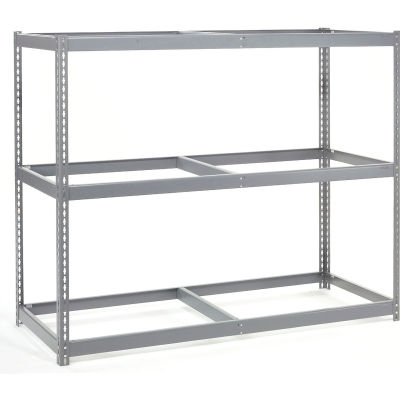 Global Industrial Wide Span Rack 60Wx36Dx60H, 3 Shelves No Deck 1200 Lb Cap. Per Level, Gray