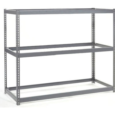 Global Industrial Wide Span Rack 72Wx15Dx60H, 3 Shelves No Deck 900 Lb Cap. Per Level, Gray