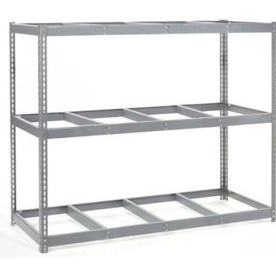 Global Industrial Wide Span Rack 96Wx36Dx 60H, 3 Shelves No Deck 800 Lb Cap. Per Level, Gray