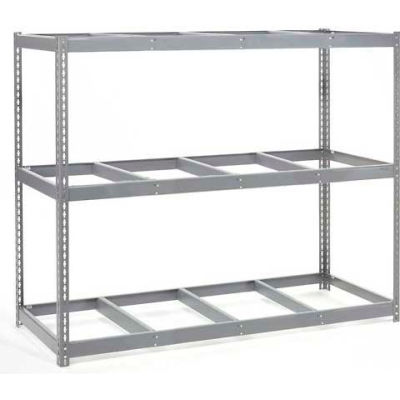 Global Industrial Wide Span Rack 96Wx36Dx60H, 3 Shelves No Deck 1100 Lb Cap. Per Level, Gray