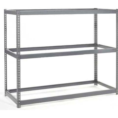 Global Industrial Wide Span Rack 72Wx15Dx96H, 3 Shelves No Deck 900 Lb Cap. Per Level, Gray