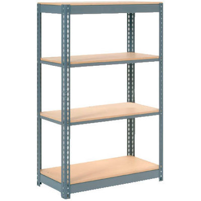 Global Industrial™ Extra Heavy Duty Shelving 36"W x 18"D x 60"H With 4 Shelves, Wood Deck, Gry