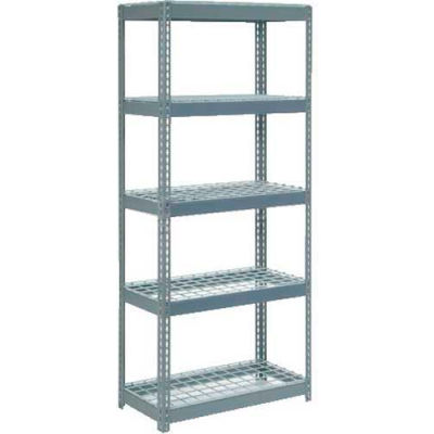 Global Industrial Extra Heavy Duty Shelving 36"W x 24"D x 84"H With 5 Shelves, Wire Deck, Gry