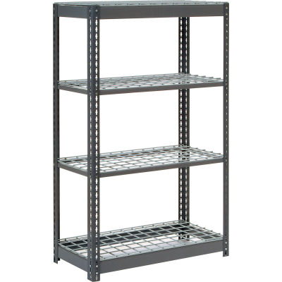 Global Industrial™ Heavy Duty Shelving 36"W x 12"D x 60"H With 4 Shelves - Wire Deck - Gray