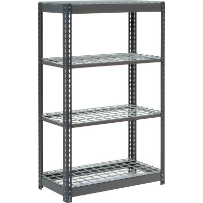 Global Industrial™ Heavy Duty Shelving 36"W x 18"D x 60"H With 4 Shelves - Wire Deck - Gray