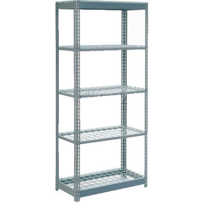Global Industrial™ Heavy Duty Shelving 36"W x 12"D x 84"H With 5 Shelves - Wire Deck - Gray