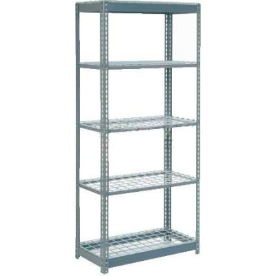 Global Industrial™ Heavy Duty Shelving 36"W x 24"D x 84"H With 5 Shelves - Wire Deck - Gray