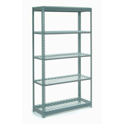 Global Industrial™ Heavy Duty Shelving 48"W x 12"D x 84"H With 5 Shelves - Wire Deck - Gray
