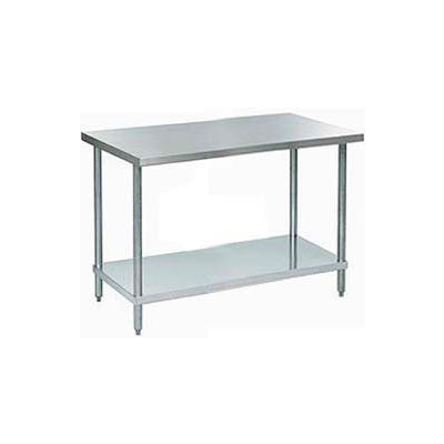 Aero Manufacturing Workbench W/Undershelf, 18 Ga. 430 Series Stainless, 72"Wx30"D