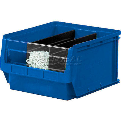 Quantum Plastic Magnum Stacking Bin, 12"W x 20"D x 12"H, Blue - Pkg Qty 3