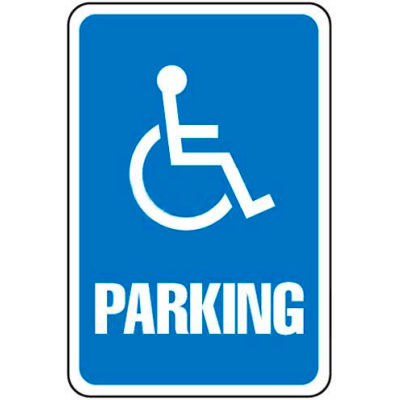 Global Industrial™ Aluminum Sign - Parking Sign - Handicap Symbol, .063" Thick, 649151