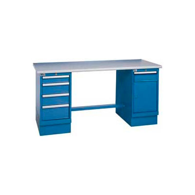 60 x 30 Plastic Safety Edge 4 Drawer & Cabinet Workbench