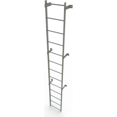 13 Step Steel Standard Uncaged Fixed Access Ladder, Gray - WLFS0113