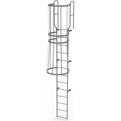 Ladders | Fixed Access Ladders | 13 Step Steel Caged Walk Through Fixed ...