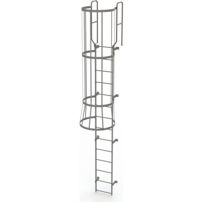 Ladders | Fixed Access Ladders | 14 Step Steel Caged Walk Through Fixed ...