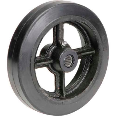 8" x 2" Mold-On Rubber Wheel - Axle Size 3/4"