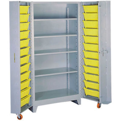 Lyon Storage Cabinet With 5 Full Shelves 24 Tilt Bins DD1125 - 38x28x76 ...