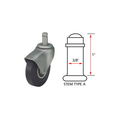 Algood Hooded Type Series Chair Caster with Soft Rubber Wheel S722375SX12SR - Stem Type A