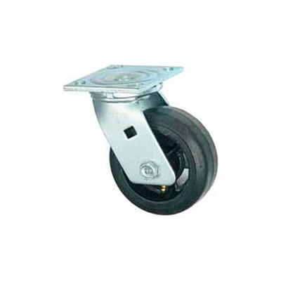Faultless Swivel Plate Caster 1418-6 6" Mold-On Rubber Wheel