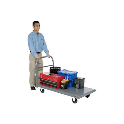 Steel Deck Platform Truck 48 x 24 1000 Lb. Capacity 5" Polyurethane Casters