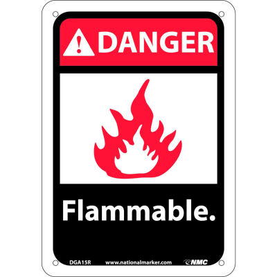 Graphic Signs - Danger Flammable - Plastic 7"W X 10"H
