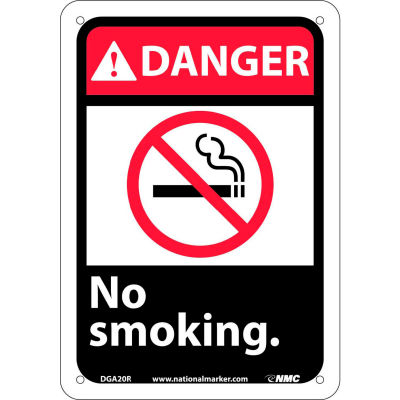 Graphic Signs - Danger No Smoking - Plastic 7"W X 10"H