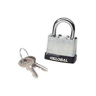 General Security Laminated Steel Padlock with Bumper and Two Keys - Keyed Differently